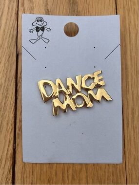 New Vintage 90’s Dance Mom Brooch Pin, Gold Tone Metal